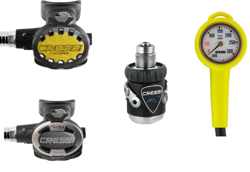 Cressi Pack MC9 + Ellipse Titanium + Octo + Mano (DIN)